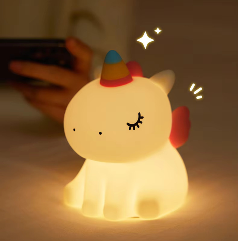 Veilleuse bébé et enfant licorne en silicone