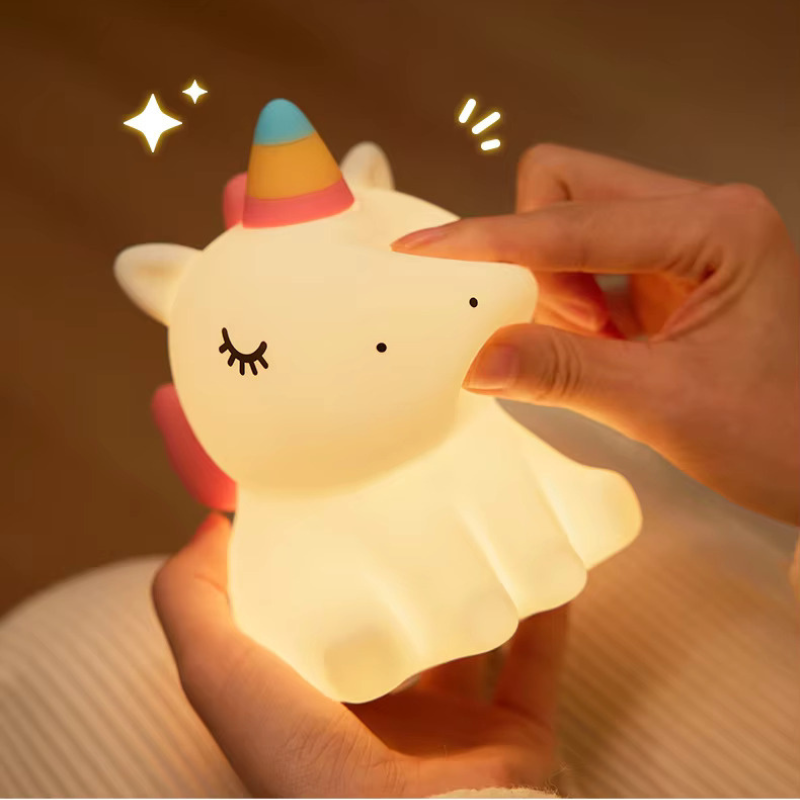 Veilleuse bébé et enfant licorne en silicone