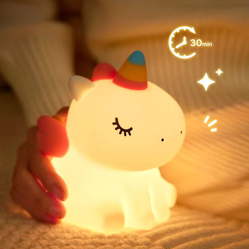 Veilleuse bébé et enfant licorne en silicone