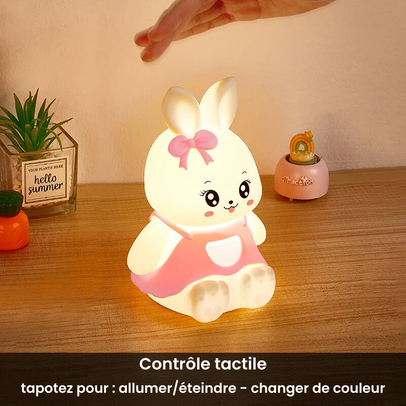 Veilleuse bébé et enfant lapin LED multicolore