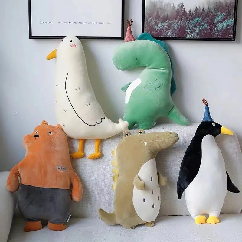 Coussins animaux décoratifs Dinosaure & Crocodile - Pour chambre d'enfant