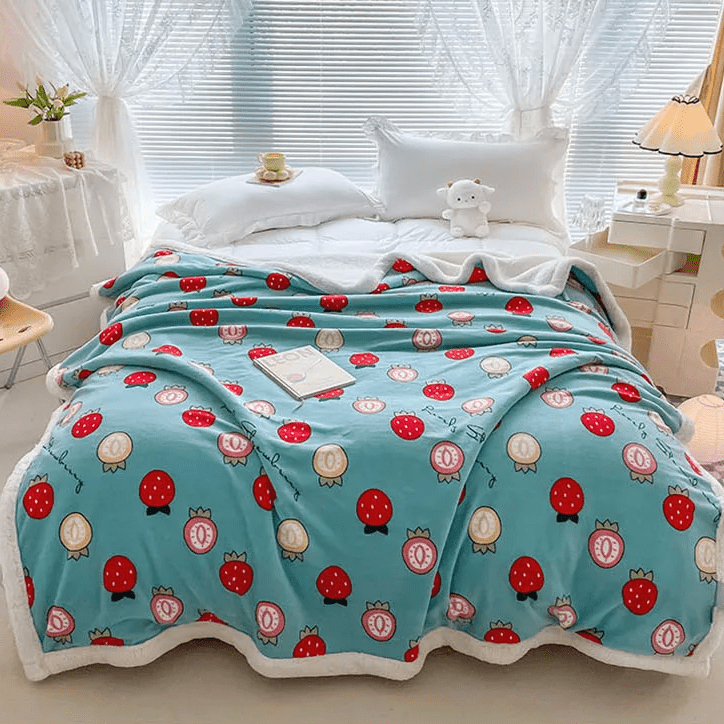 Couverture Enfant avec Motifs de Fraises - Douceur Fruité Couverture chambre, Couvertures, Couvertures enfant