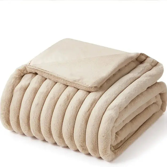 Plaid Double Couche Douillet en Fausse Fourrure "Cocoon" beige Couverture chambre, Couvertures, linge de lit, Plaid, Salon