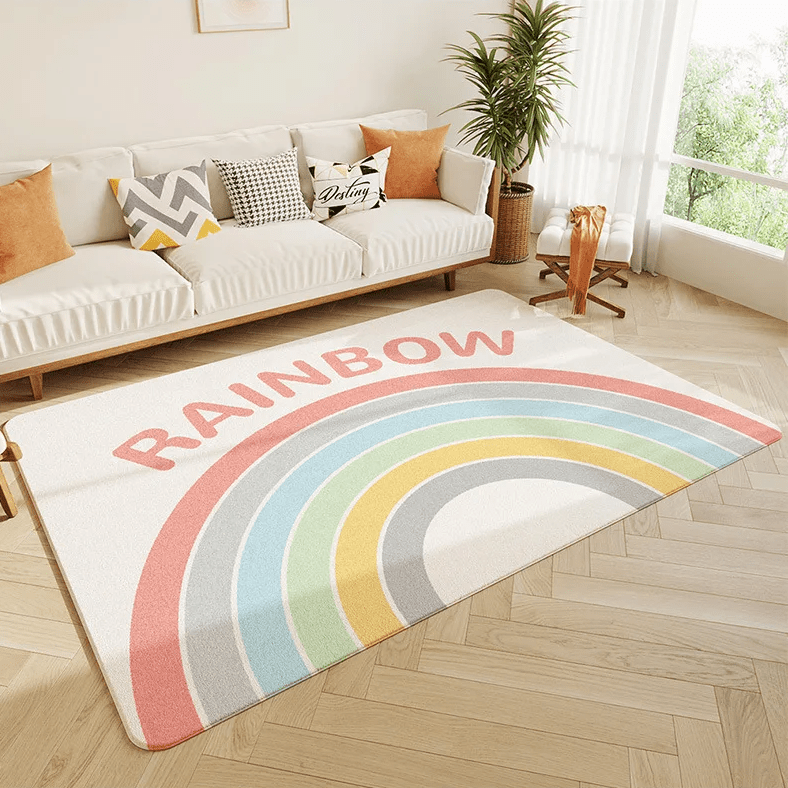 Tapis Arc-en-Ciel Doux et Ludique - Couleur et Confort Tapis chambre, Salon, Tapis adulte, Tapis chambre, Tapis salon