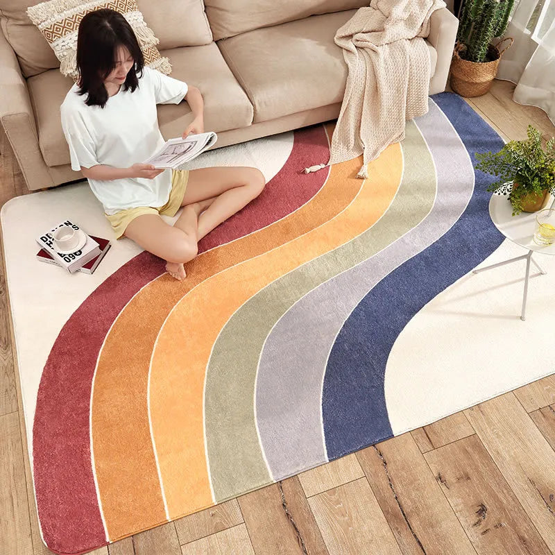 Tapis Contemporain Arc-en-Ciel - Chaleur et Modernité Tapis chambre, Tapis adulte, Tapis chambre