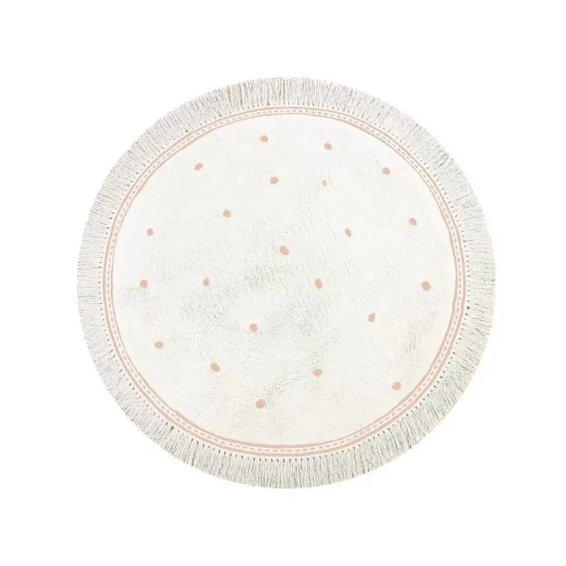 Tapis Rond "Champ de Pois" Crème et Rose Poudrée - Un Univers Doux Tapis chambre, Tapis adulte, Tapis chambre, Tapis enfant