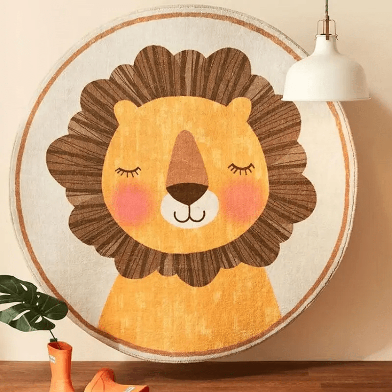 Tapis Rond Douceur Sauvage - Espace de Jeu Lionceau pour Enfant Tapis Tapis chambre, Tapis enfant