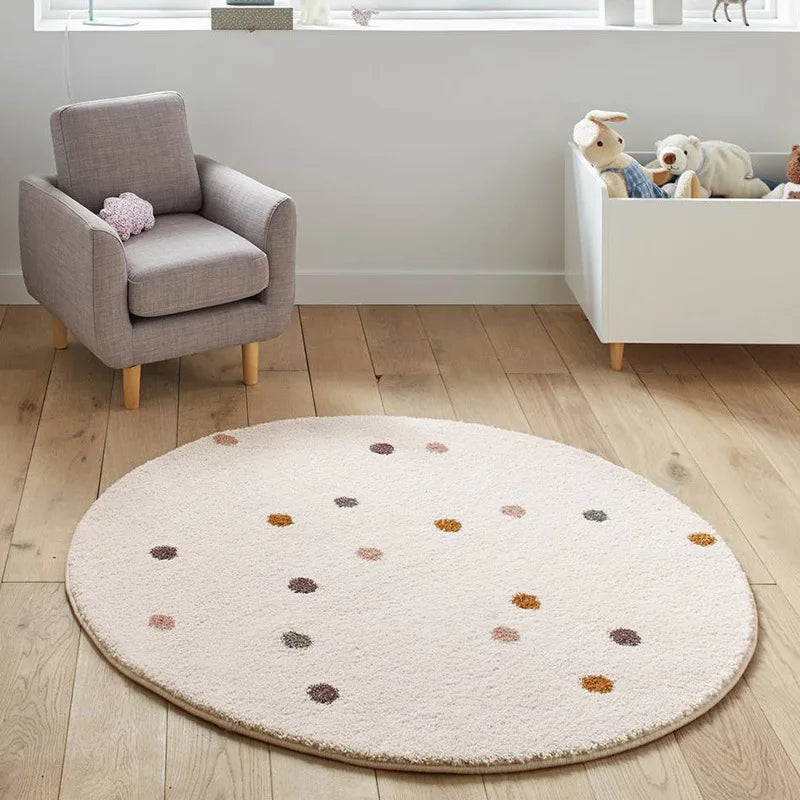 Tapis Rond Doux Petits Pois Multicolore - Style Nordique Tapis chambre, Tapis adulte, Tapis chambre, Tapis enfant