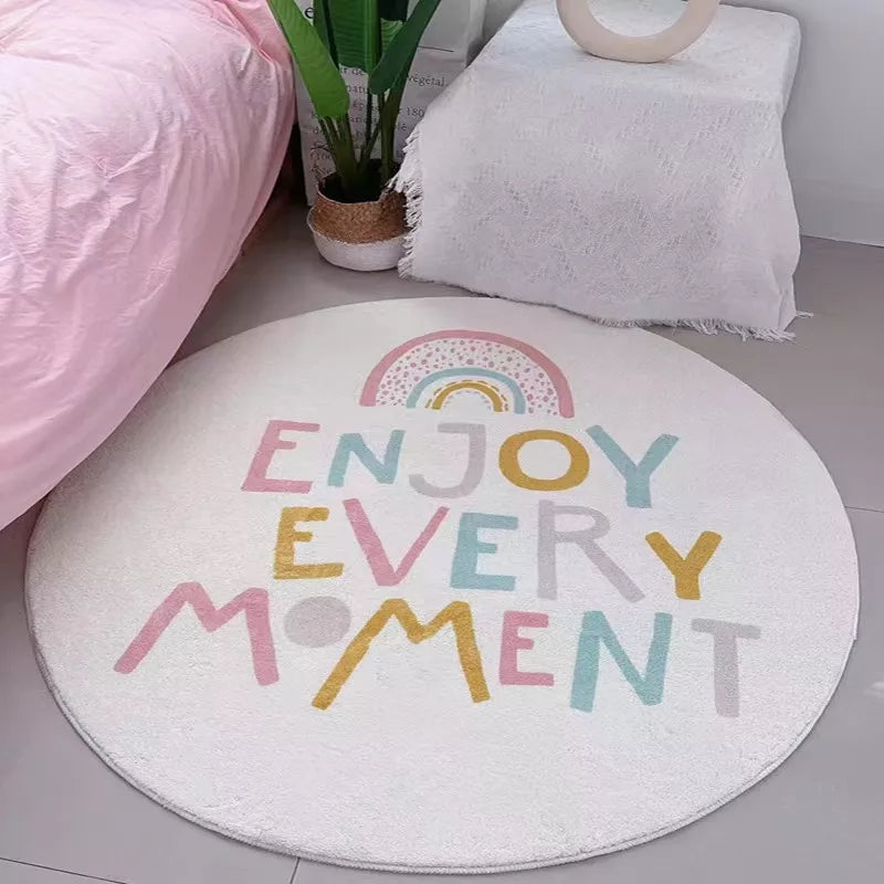 Tapis Rond "Enjoy Every Moment" - Douceur pour Moments Précieux Tapis chambre, Tapis adulte, Tapis chambre, Tapis enfant