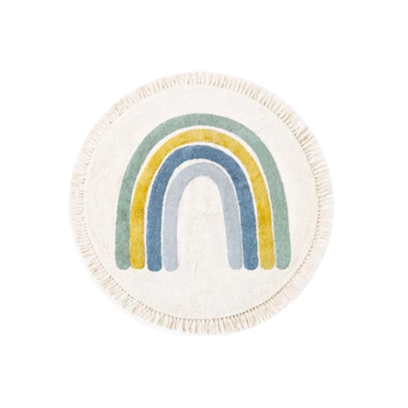 Tapis rond câlin Arc-en-Ciel bleu Tapis Tapis enfant