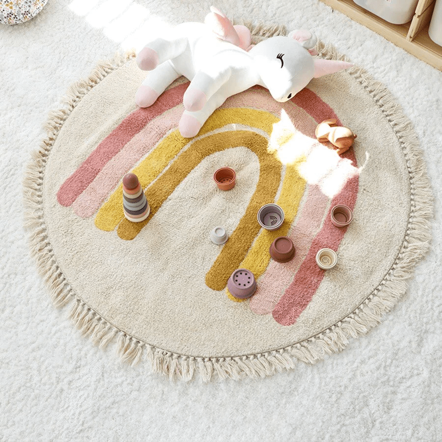 Tapis rond câlin Arc-en-Ciel rose Tapis Tapis enfant