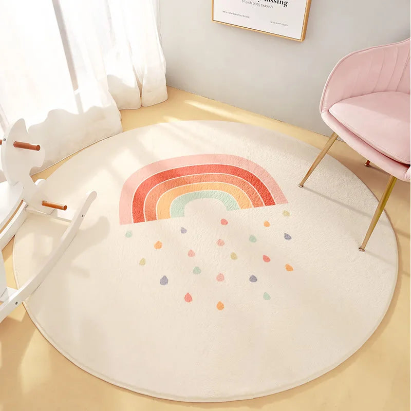 Tapis rond doux Arc-en-ciel Pastel Tapis Tapis chambre, Tapis enfant