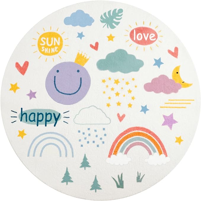 Tapis rond doux "Ciel de Bonheur" pour chambre d'enfant Tapis chambre, Tapis chambre, Tapis enfant