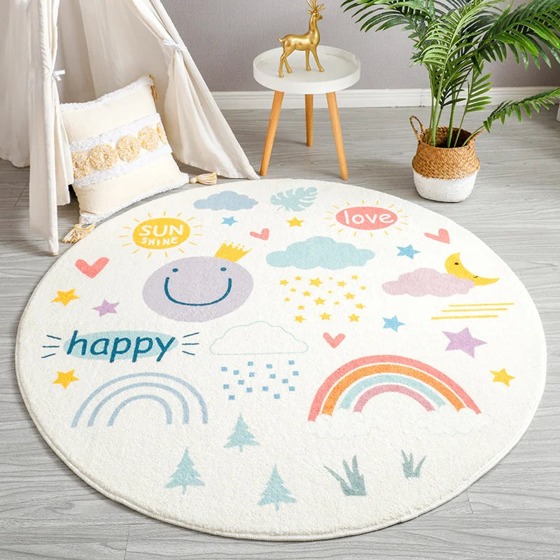 Tapis rond doux "Ciel de Bonheur" pour chambre d'enfant Tapis chambre, Tapis chambre, Tapis enfant