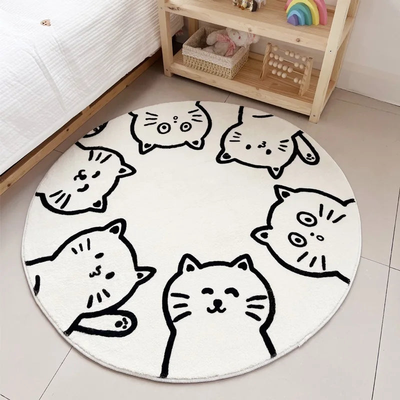 Tapis rond doux chats pour chambre d'enfant Tapis chambre, Tapis chambre, Tapis enfant