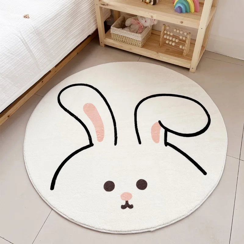 Tapis rond doux lapin pour chambre d'enfant Tapis chambre, Tapis chambre, Tapis enfant